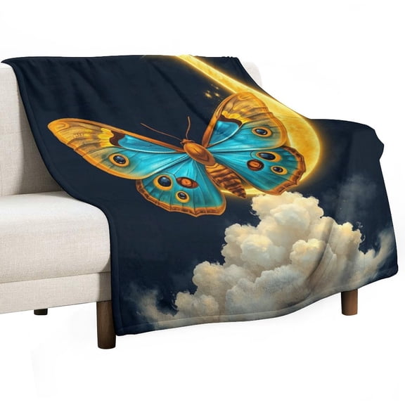 GXFC butterfly crescent magic, winter sofa dormitory home decoration, must-have travel product. Size is 40x50 inches.