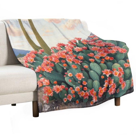 GXFC cactus flowers desert, winter sofa dormitory home decoration, must-have travel product. Size is 60x80 inches.