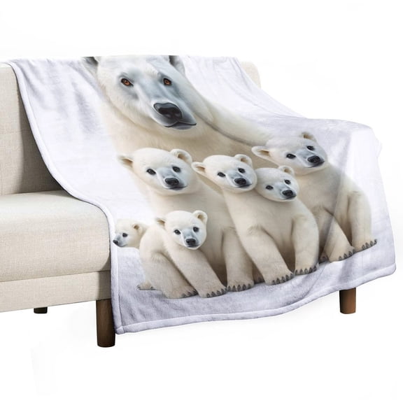 GXFC polar bear cubs, winter sofa dormitory home decoration, must-have travel product. Size is 40x50 inches.