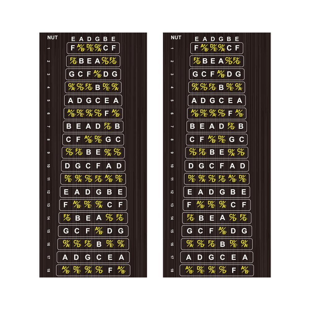 GXFCAI 2x Bass Guitar Fretboard Note Labels Scale Fret Stickers Strings