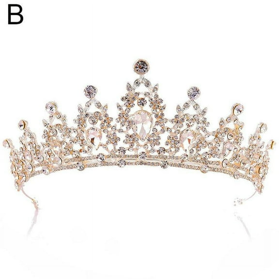 GXFCAI Crystal Tiara Crown Princess Costume Headband Queen Hair Headwear Women Bridal Jewelry Wedding D4q4 Accessories Crown Z0I4