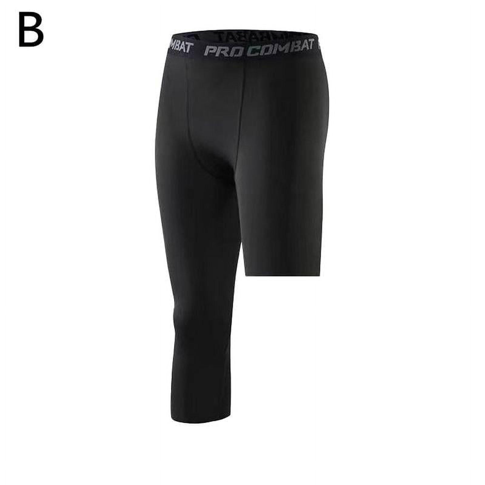GXFCAI Mens 3/4 Compression Pants One Leg Tights Athletic Layer Base