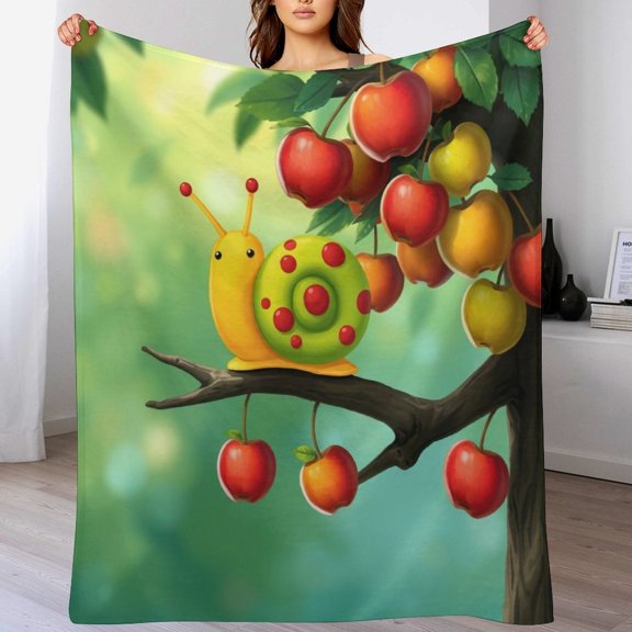 GXFCASnail tree branch apples, winter sofa dormitory home decoration, must-have travel product. Size is 30x40 inches.