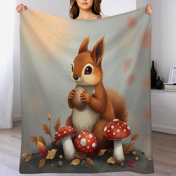 GXFCASquirrel nut mushrooms, winter sofa dormitory home decoration, must-have travel product. Size is 30x40 inches.