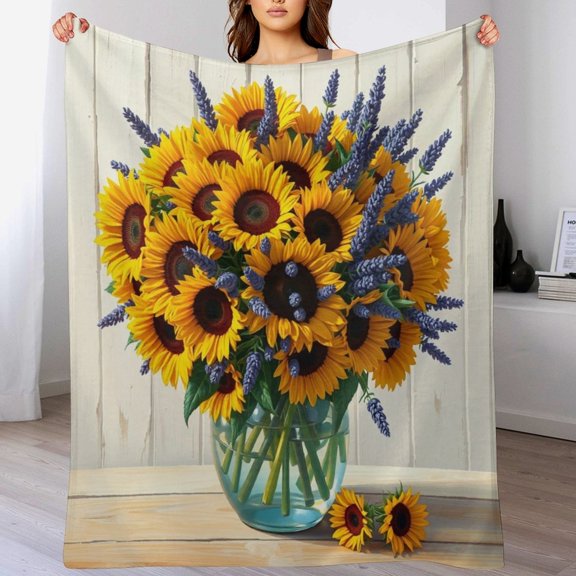 GXFCASunflowers Lavenders, winter sofa dormitory home decoration, must-have travel product. Size is 30x40 inches.