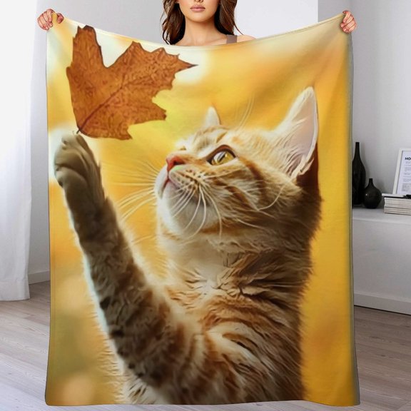 GXFCute cat stream full moon, comfortable and soft, warm casual blanket, printed design, winter sofa dormitory home decoration, must-have travel product. Size is 30x40 inches.