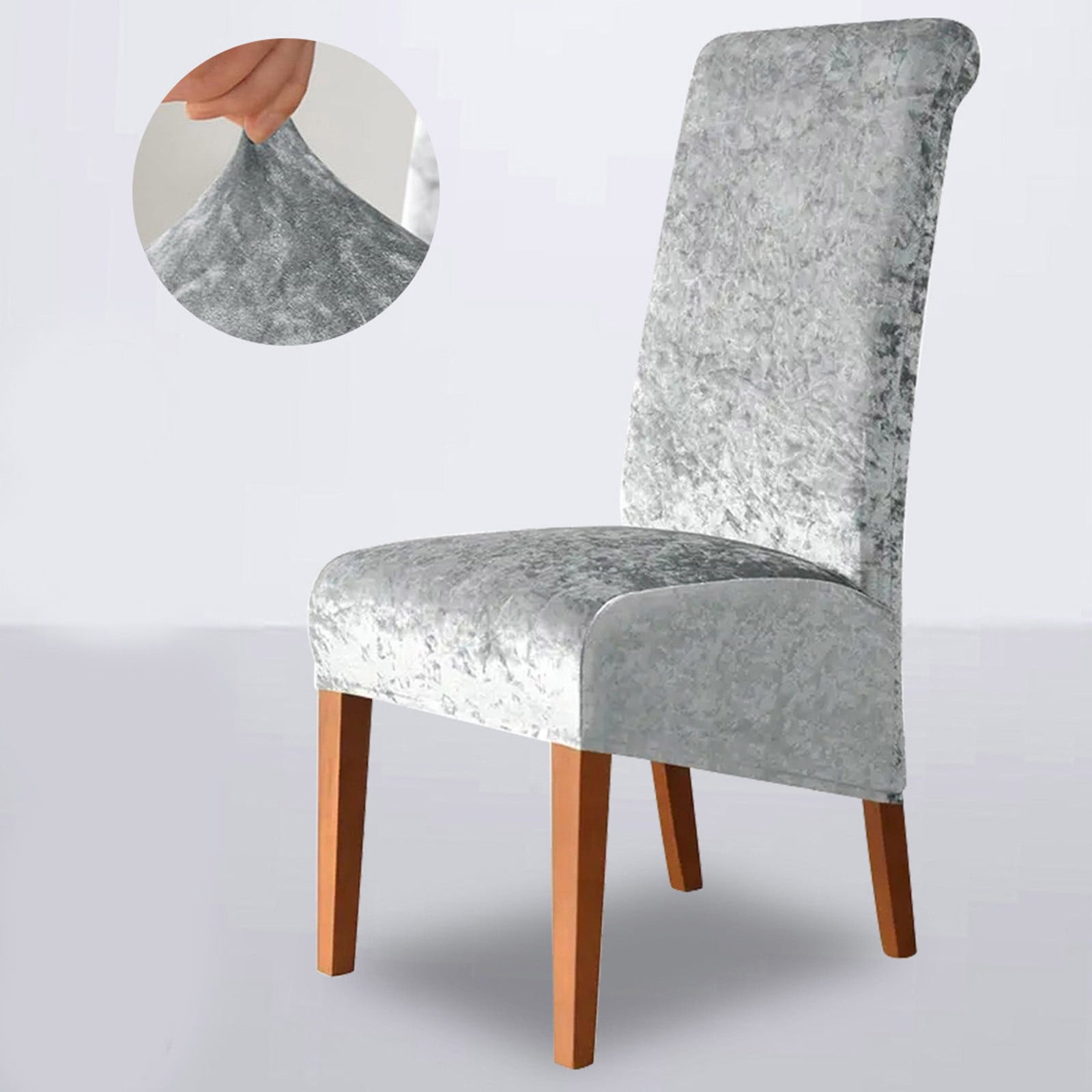 GXFMYA Gold Diamond Velvet Chair Cover – Stretchable Slipcover for High Back Dining Chair & Sofa ...