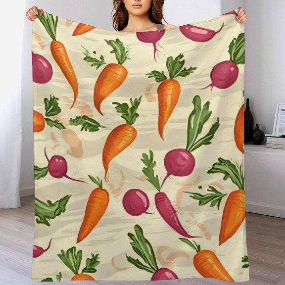 GXFvegetables full moon, comfortable and soft, warm casual blanket, printed design, winter sofa dormitory home decoration, must-have travel product. Size is 30x40 inches.