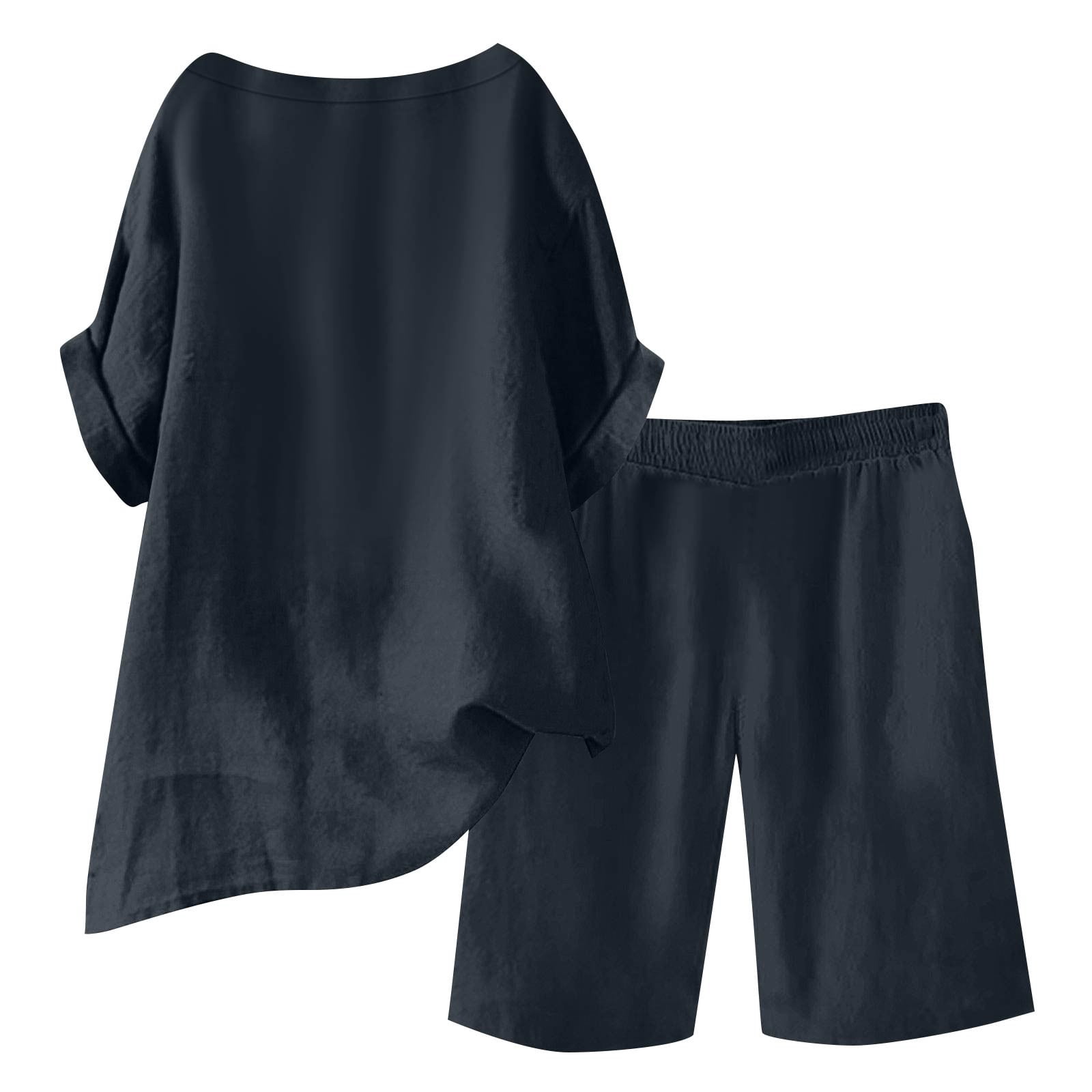 GILIGEGE Linen Sets For Women 2 Piece Summer Cotton Linen Set For Women