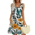 thumbnail image 1 of GXIPO Casual Boho Summer Dresses for Women 2025 Sun Dresses for Women 2025 Vacation Sleeveless Tunic U Neck Tank Dress Plus Size Sun Dresses Hawaiian with Pockets Cyan M, 1 of 6