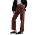 thumbnail image 1 of GXIPO Corduroy Pants Women Casual Mid-Rise Straight Leg Fall Winter Button Down Work Trousers Cropped Ankle Pants Coffee 2XL, 1 of 8