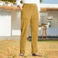 thumbnail image 1 of GXIPO Corduroy Pants for Women Elastic High Waist Pull On Straight Leg Slacks Casual Trousers with Pocket Yellow 2XL, 1 of 6