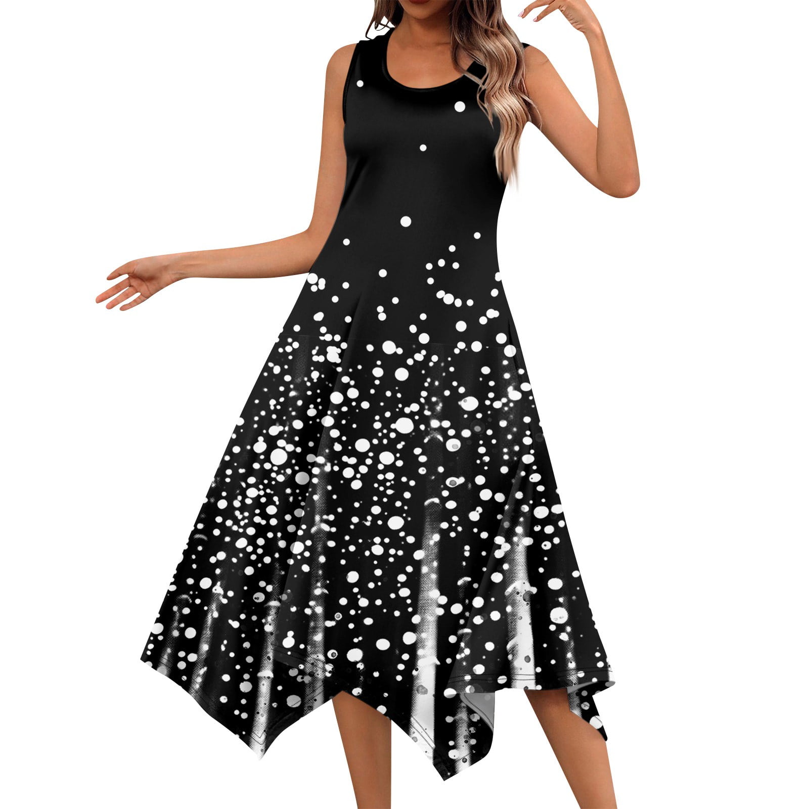GXIPO Floral Midi Dress for Women Beach Vacation Sleeveless Floral