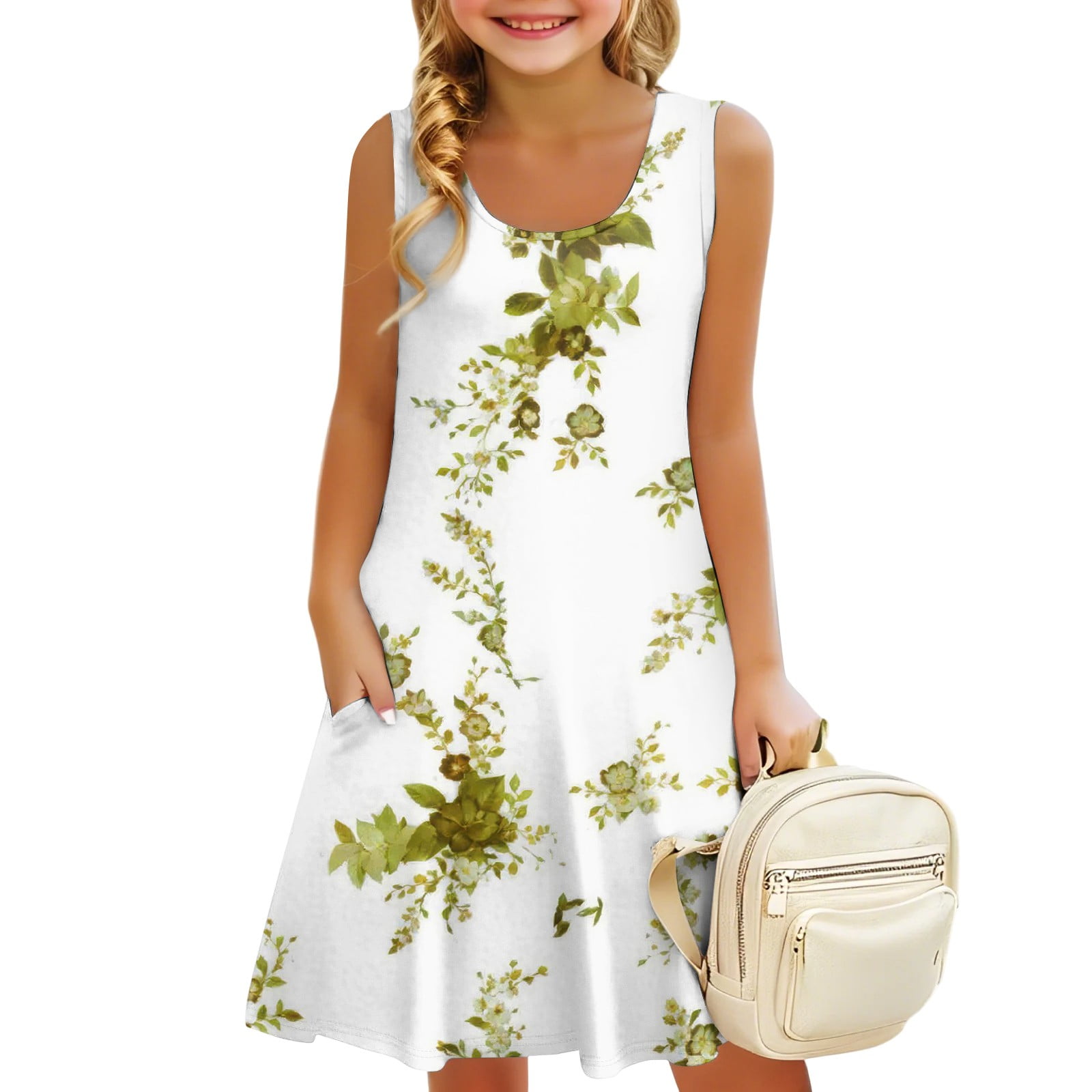 KIDS A-LINE GATHERED DRESS 4-10 LOOKING GLASS HOUSES