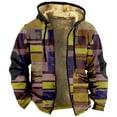 thumbnail image 1 of GXIPO Heavy Thick Flannel Plaid Jacket Sherpa Fleece Lined Hoodies for Men Zip Up Winter Warm Coat Buffalo Zipper Sweatshirt Multicolor L, 1 of 5