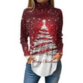GXIPO Ladies Tops Christmas Shirts for Women 2024 3D Xmas Tree Tshirts