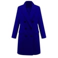 thumbnail image 1 of GXIPO Long Wool Coats for Women Plus Size Casual Formal Work Winter Coat Single Breasted Notch Collar Trench Coat Outerwear Blue XL, 1 of 6