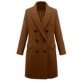 thumbnail image 1 of GXIPO Long Wool Coats for Women Plus Size Casual Formal Work Winter Coat Single Breasted Notch Collar Trench Coat Outerwear Camel XL, 1 of 6