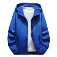 thumbnail image 1 of GXIPO Men's Hooded Waterproof Lightweight Windbreaker Jackets Nylon Wind & Water Resistant Rain Jacket Blue 4XL, 1 of 5