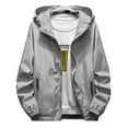thumbnail image 1 of GXIPO Men's Hooded Waterproof Lightweight Windbreaker Jackets Nylon Wind & Water Resistant Rain Jacket Gray 4XL, 1 of 5