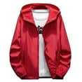 thumbnail image 1 of GXIPO Men's Hooded Waterproof Lightweight Windbreaker Jackets Nylon Wind & Water Resistant Rain Jacket Red 2XL, 1 of 5