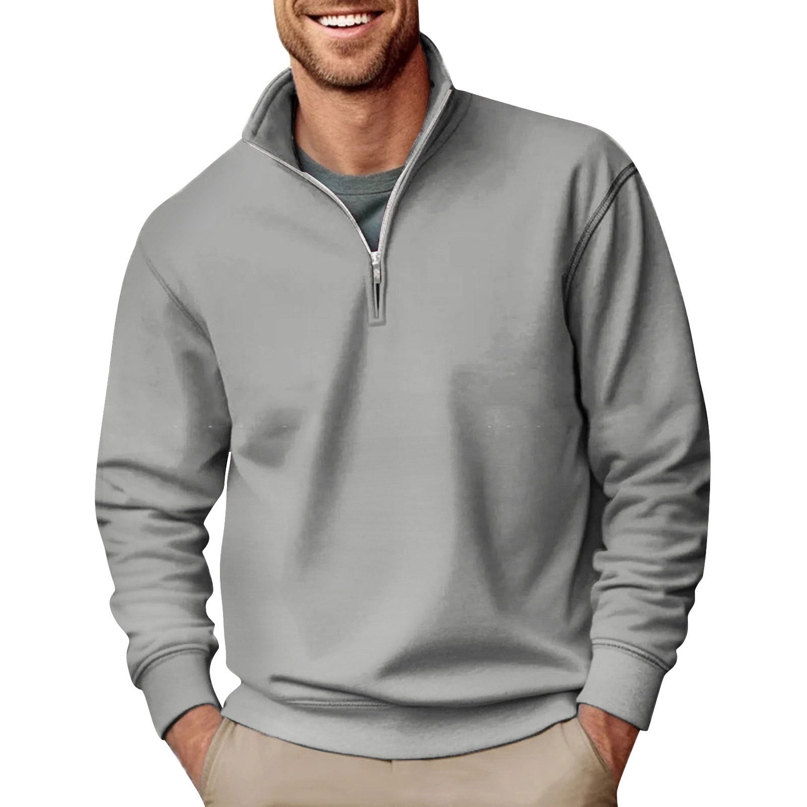 Polo Ralph Lauren LUXURY JERSEY QUARTER-ZIP PULLOVER - Sweatshirt - café heather/beige