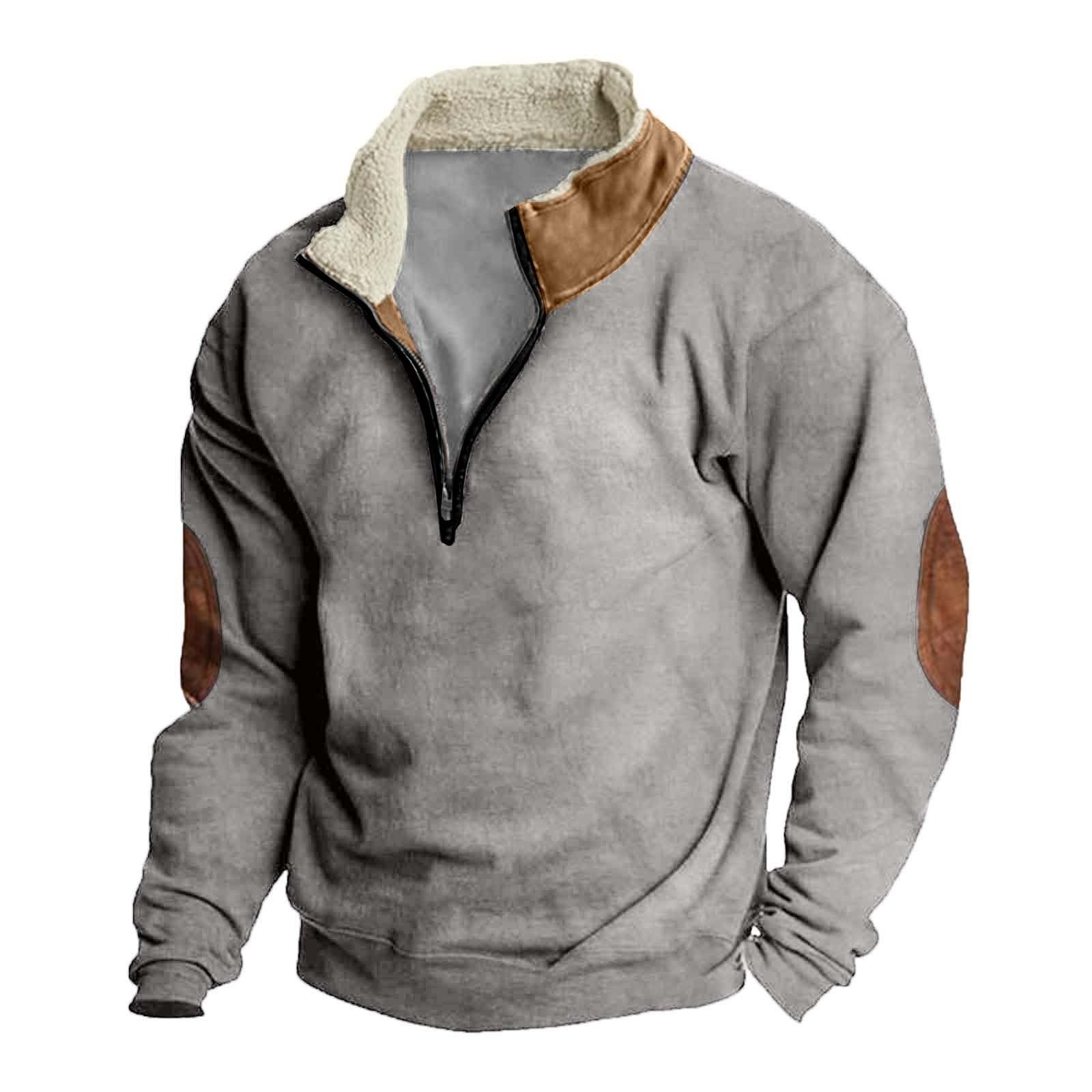 GXIPO Men's Western Fleece Jacket Cowboy Bull Head Print