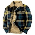 thumbnail image 1 of GXIPO Mens Fleece Lined Sherpa Jacket Western Plaid Flannel Jackets Zip Up Big and Tall Thickened Thermal Heavyweight Coat Dark Blue 3XL, 1 of 3