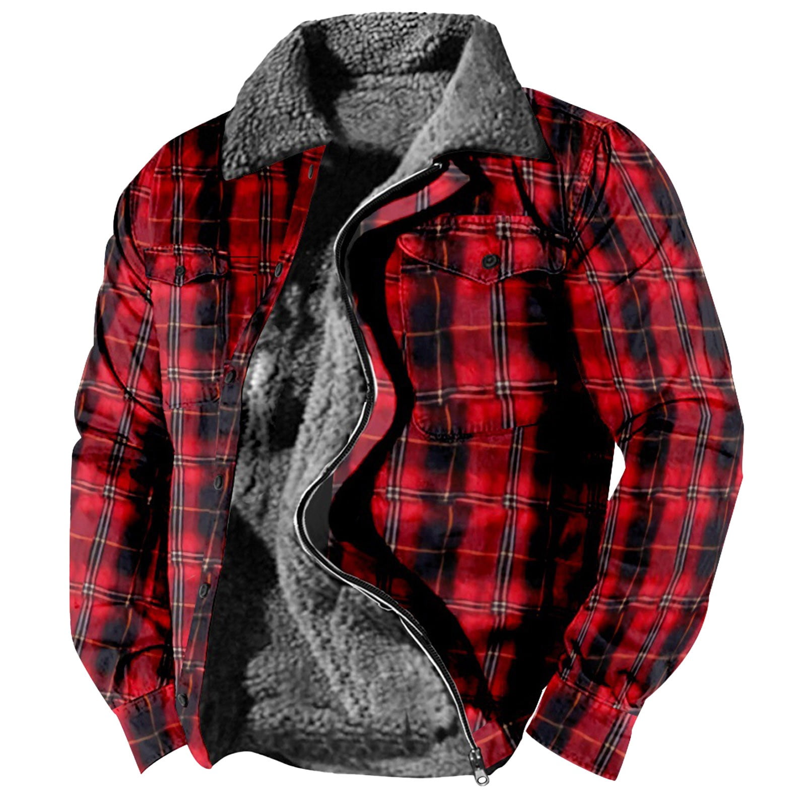 Mens fleece lined lumberjack shirt discount