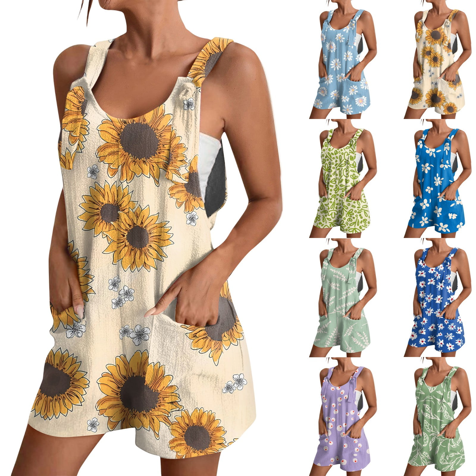 Nina Parker Trendy Plus Size Satin Romper Tropical Fruit