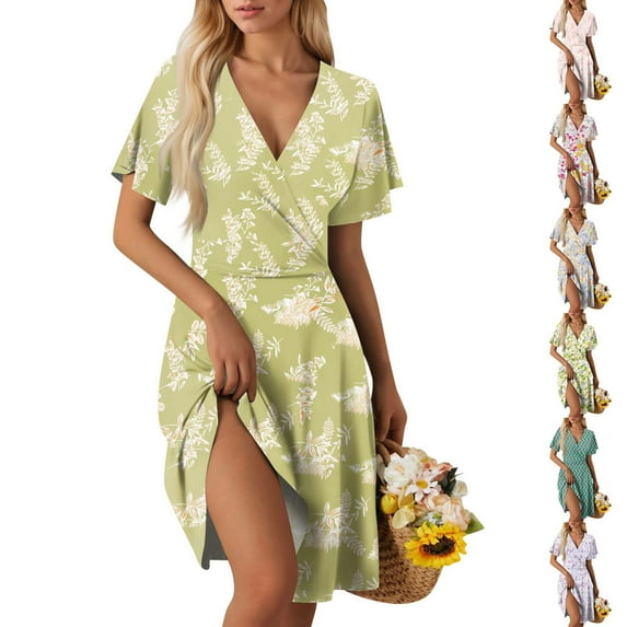 GXIPO Sundresses Sexy Resort Wear for Women 2025 Hawaiian Summer Dress Light Purple XL