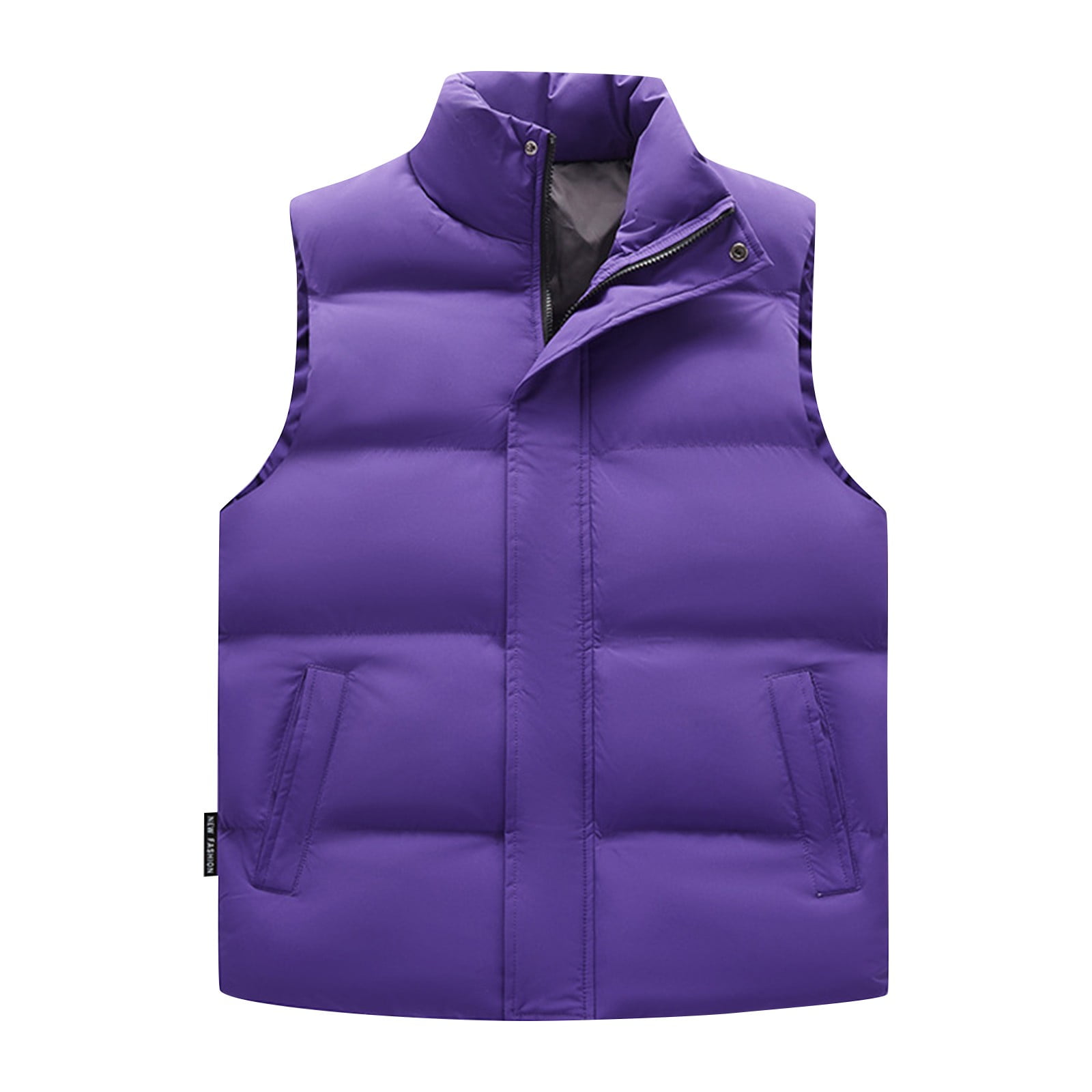 GXIPO Winter Vest For Men Lightweight Packable Ski Vest Zip Up Sleeveless Water Outerwear Purple 2XL