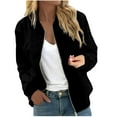 thumbnail image 1 of GXIPO Women's Casual Bomber Jacket Lightweight Windbreaker Jackets Long Sleeve Windproof Spring Fall Jackets with Pockets Black M, 1 of 5