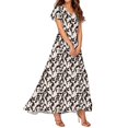 thumbnail image 1 of GXIPO Women's Elegant Floral Maxi Dress Empire Waist Flowy Chiffon Dress Semi-Formal Wedding Guest Dress for Summer Beige XL, 1 of 6