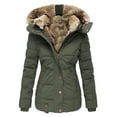 thumbnail image 1 of GXIPO Women's Faux Fur Hooded Coats Warm Puffer Thicken Parka Overcoat Lined Down Jacket Puffer Coats Army Green L, 1 of 6