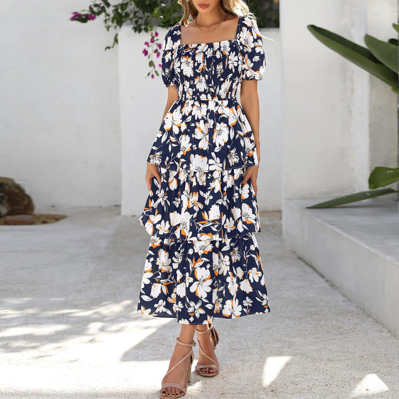 blue dress engagement photos Empire Poplin Occasion Dress-Aurora Blue, Ornamental Charm main image 0
