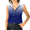 thumbnail image 1 of GXIPO Women's Sleeveless Blouses Stripe Button Down Shirts Collared Tank Top V Neck Work Shirt Army Green 2XL, 1 of 6