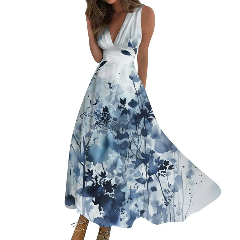 Women's Pleated High Waist Sleeveless Evening Dress Women's Pleated High Waist Sleeveless Evening Dress