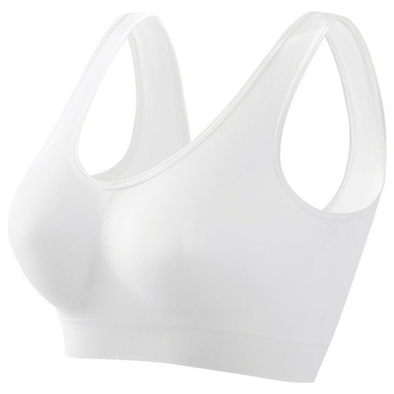 GXIPO Sports Bras for Women, Seamless Comfortable Yoga Bra with Pads #148White L
