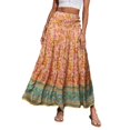 thumbnail image 1 of GXIPO Womens 2025 Maxi Skirt Casual Flowy Elastic High Waist Long Skirts with Pockets Summer Beach Cover Up Orange S, 1 of 4