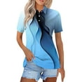 thumbnail image 1 of GXIPO Womens Golf Polo Shirts Collared Short Sleeve T Shirt Lightweight Moisture Wicking Polo Casual 3 Buttons Basic Tops Geometric Print Blue 3XL, 1 of 4