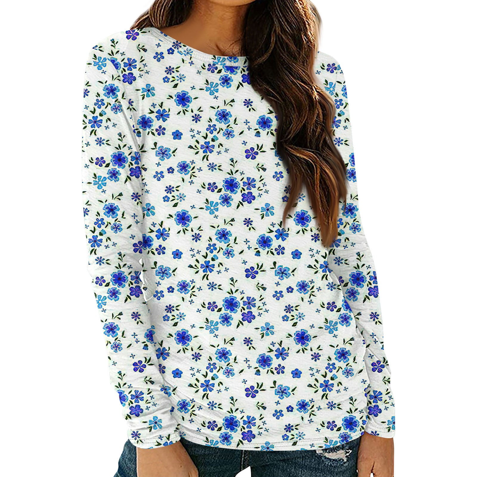GXIPO Womens Long Sleeve Shirts Y2k Tops Oversized T Shirt Blouse