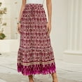 thumbnail image 1 of Womens Maxi Skirt 2025 Casual Flowy Elastic High Waist Long Skirts with Pockets Summer Beach Style Dark Purple XL, 1 of 7