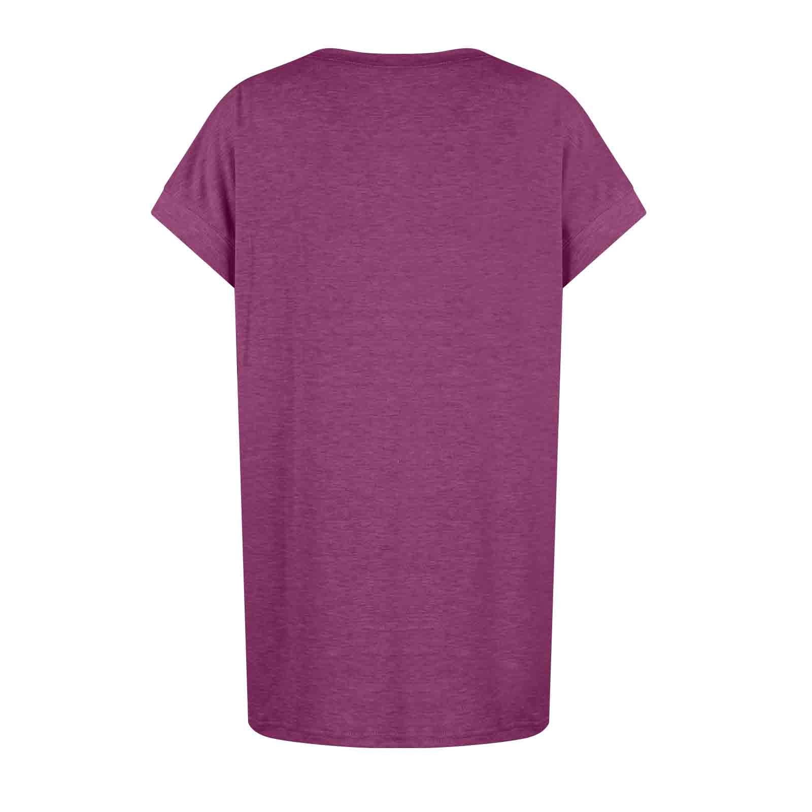BRDFRL Womens Summer Short Cap Sleeve Shirts Solid Loose Fit Pocket — free download
