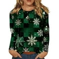 GXIPO Xmas Printed Christmas Shirts for Women 2024 Long Sleeve Tops