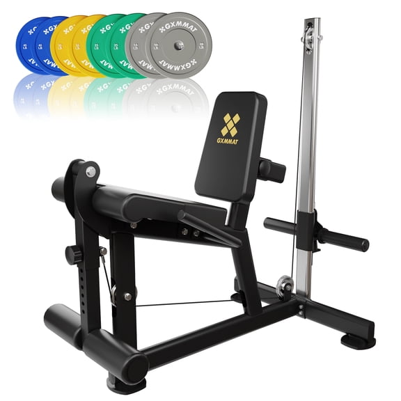 GXMMAT Leg Extension and Curl Machine - Professional Lower Body Workout Equipment for Home Gym, 400lbs Capacity with Adjustable Backrest & Leg Roller, Compact Design (47.24"x42.13"x16.54")