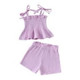 thumbnail image 1 of GXWEA 4 Year Old Girl Outfits 3T Girls Clothes Baby Toddler Girls Clothes Solid Color Sleeveless Camisole Linen Pants Set Baby Summer Outfits Purple 4-5 Years, 1 of 6