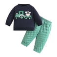 thumbnail image 1 of GXWEA 4T Boys Clothes 2T Boys Clothes Toddler Boys' 2-Piece Sweatshirt And Jogger Set 2-3 Years Dark Blue, 1 of 8