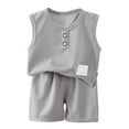 thumbnail image 1 of GXWEA 4T Outfits Boys Baby Boy Summer Outfit Toddler Baby Boy Summer Outfit Short Sleeve T Shirt Top And Casual Shorts Set Cute Clothes Grey 12-18 Months, 1 of 6
