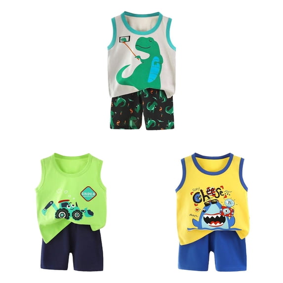 GXWEA Baby Boy Clothes Size 6 Boys Clothes Boy Clothes Toddler Baby Boys Summer Outfits Sleeveless T-Shirt Shorts Set